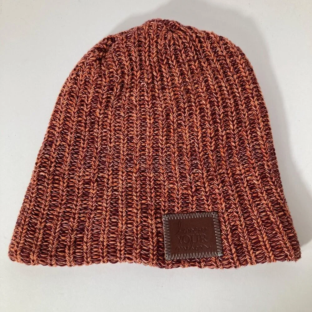 Womens Love Your‎ Melon Knit Cotton Hat Orange Brown OS